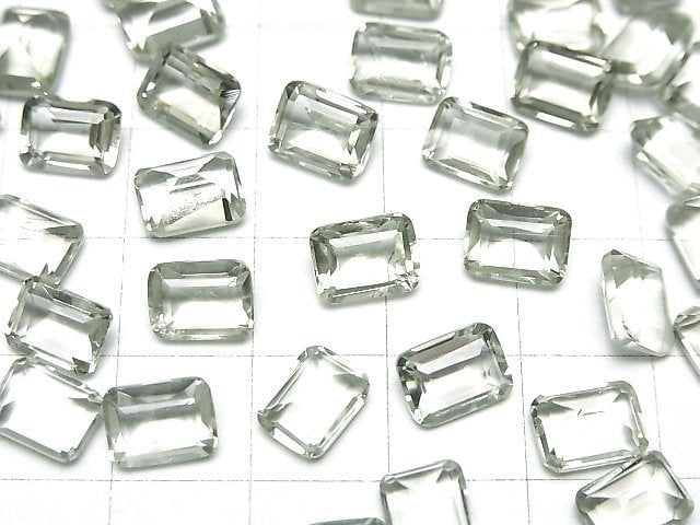 Hochwertiger grüner Amethyst AAA lose Stein rechteckig facettiert 8x6mm 3Stk.