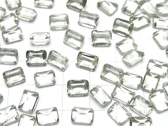 Hochwertiger grüner Amethyst AAA lose Stein rechteckig facettiert 8x6mm 3Stk.