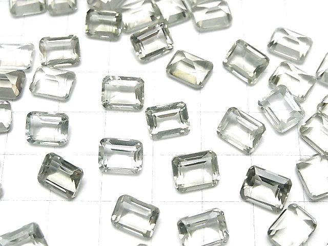 Hochwertiger grüner Amethyst AAA lose Stein rechteckig facettiert 9x7mm 3Stk.