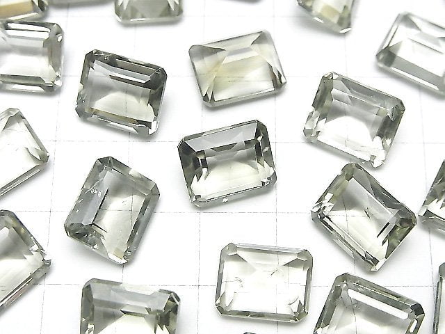 Hochwertiger grüner Amethyst AAA lose Stein rechteckig facettiert 12x10mm 1Stk.