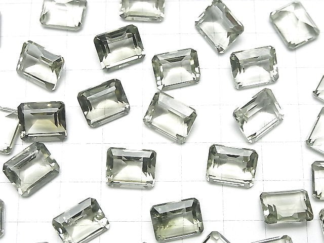 Hochwertiger grüner Amethyst AAA lose Stein rechteckig facettiert 12x10mm 1Stk.