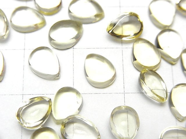 高品質檸檬石英 AAA 梨形素面切割 8x6mm 5顆