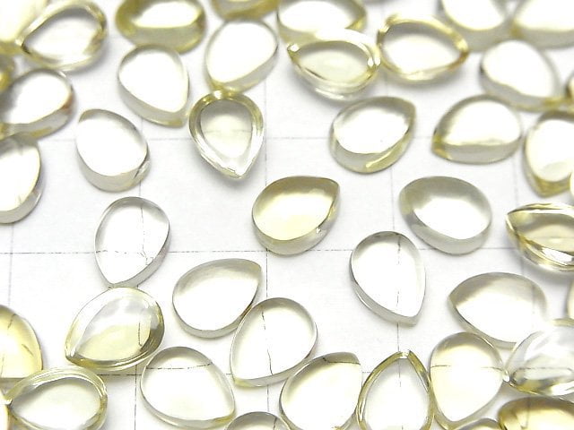Hochwertiger Zitronenquarz AAA Tropfenform Cabochon 8x6mm 5 Stück
