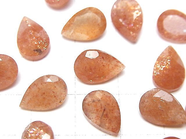 高品質日光石 AA++ 裸石 梨形 切面 12x8mm 2顆