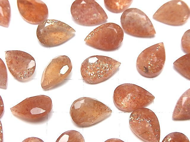 Hochwertiger Sonnenstein AA++ Lose Steine Tropfenform Facettiert 12x8mm 2 Stück