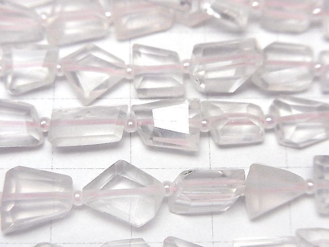 高品質玫瑰石英 AA++ 刻面塊狀半串或1串珠子(約13英吋/32公分)