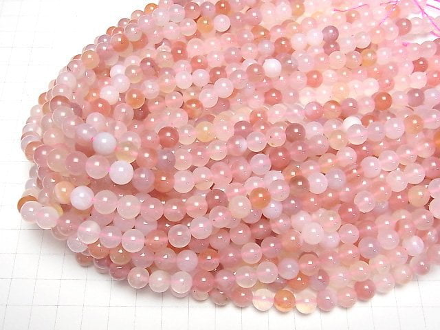 Rosa Botswana Achat Rund 8.5mm 1Strang Perlen (ca. 15 Zoll/36 cm)