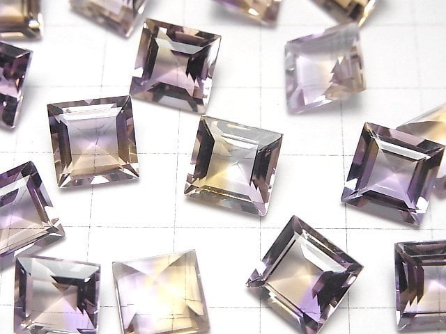 Hochwertiger Ametrin AAA Lose Stein Quadrat Facettiert 10x10mm 1Stück