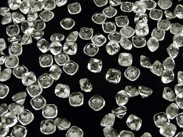 Hochwertiges Libysches Wüstenglas AAA Lose Stein Quadrat Facettiert 4x4mm 2Stücke