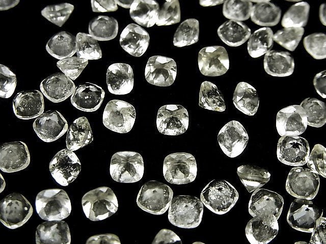 Hochwertiges Libysches Wüstenglas AAA Lose Stein Quadrat Facettiert 5x5mm 2Stücke