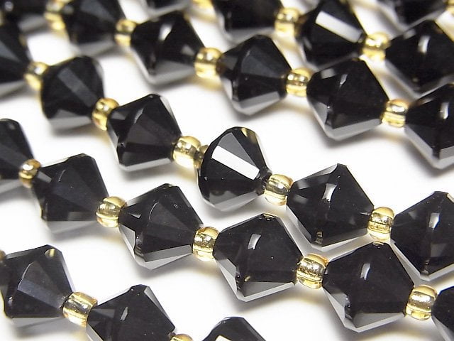 高品質!縞瑪瑙 AAA 算盤切割 8x8x8mm 一串珠子(約14英寸/34公分)
