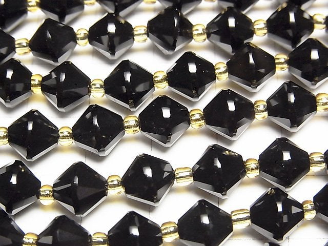 高品質!縞瑪瑙 AAA 算盤切割 8x8x8mm 一串珠子(約14英寸/34公分)
