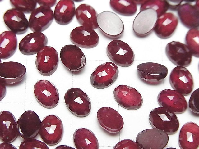 Hochwertiger Rubin AAA- Oval Rosenschliff 7x5mm 2 Stück