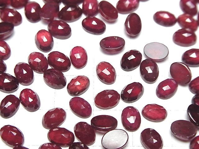 Hochwertiger Rubin AAA- Oval Rosenschliff 7x5mm 2 Stück