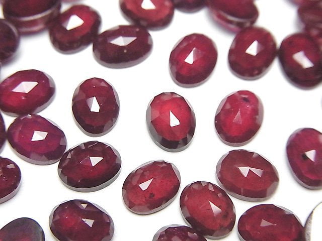 高品質紅寶石 AAA - 橢圓玫瑰切割 8x6mm 1顆
