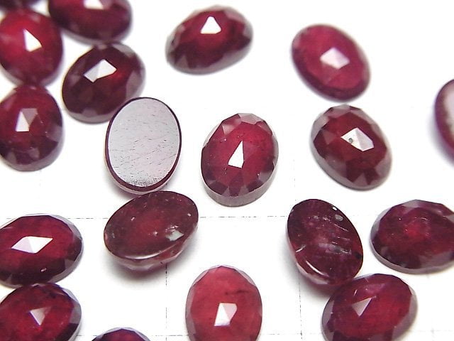 高品質紅寶石 AAA - 橢圓玫瑰切割 8x6mm 1顆