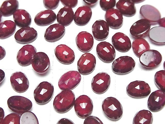 Hochwertiger Rubin AAA- Oval Rosenschliff 8x6mm 1 Stück
