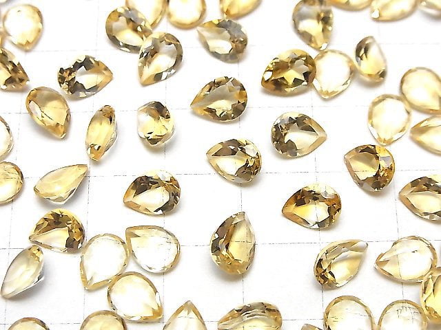Hochwertiger Citrin AAA Lose Steine Tropfenform Facettiert 8x6mm 5 Stück