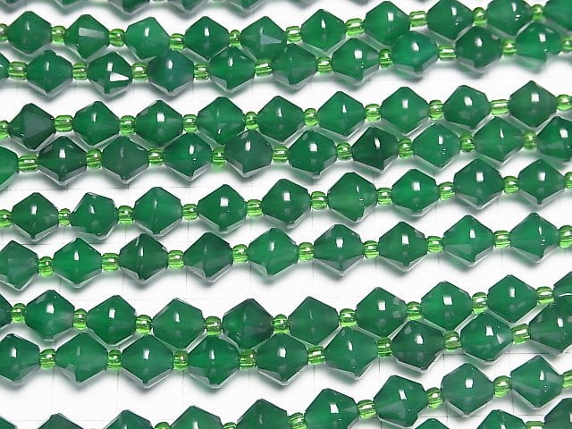 Hochwertig! Grüner Onyx AAA Abacus Schnitt 8x8x8mm 1 Strang Perlen (ca. 14 Zoll / 35 cm)