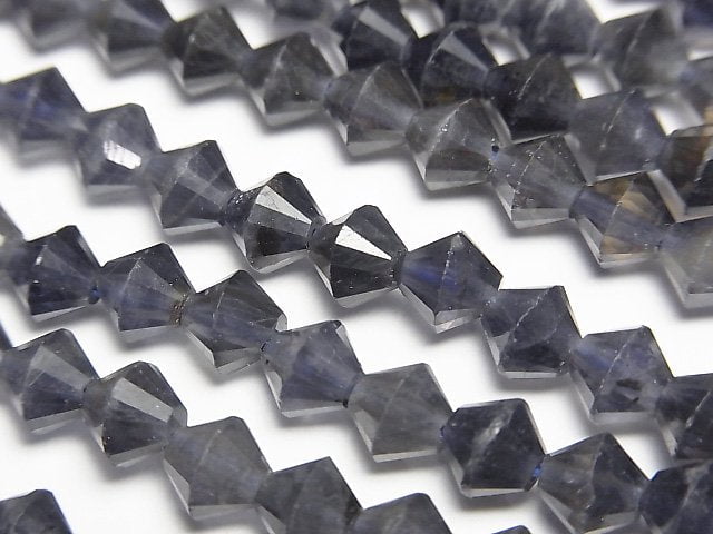 高品質!堇青石 AA+ 算盤刻面 6x6x5mm 半串或 1 串珠子 (約 15 英寸/37 公分)