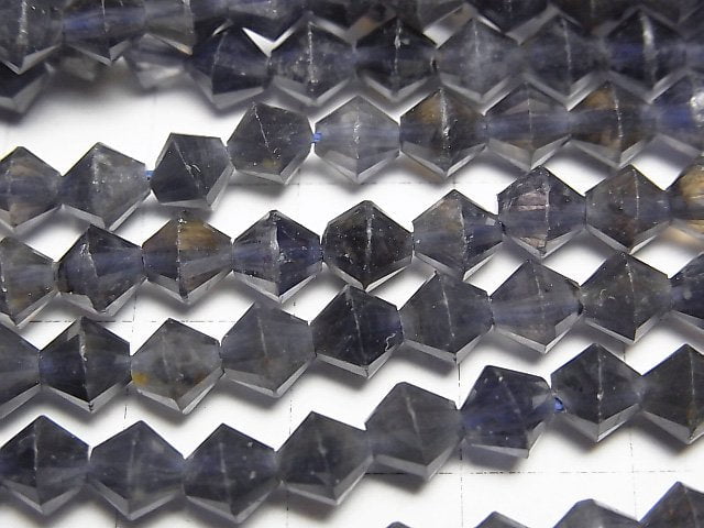 高品質!堇青石 AA+ 算盤刻面 6x6x5mm 半串或 1 串珠子 (約 15 英寸/37 公分)