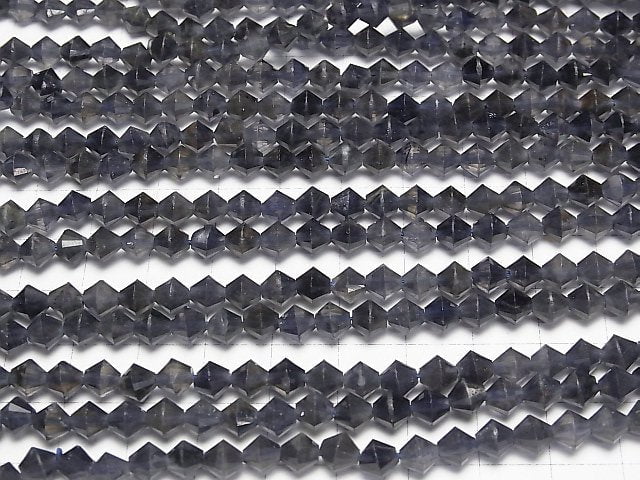 Hochwertig! Iolith AA+ Abacus Schnitt 6x6x5mm halb oder 1 Strang Perlen (ca. 15 Zoll / 37 cm)