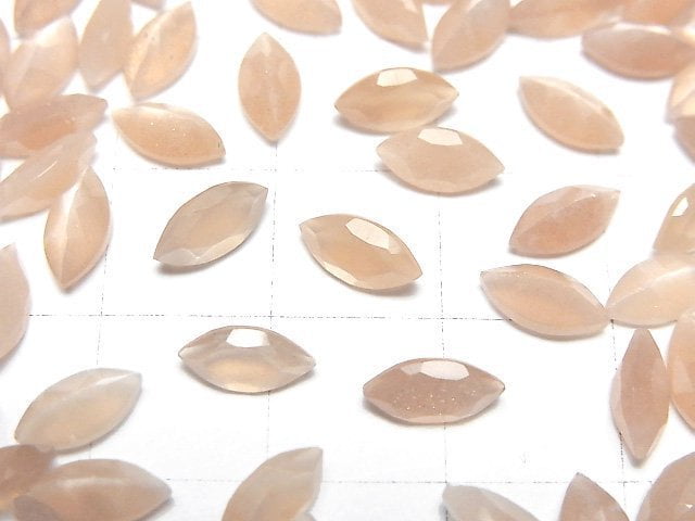 高品質桃月光石 AAA 級 梨形刻面 8x4mm 5顆/份