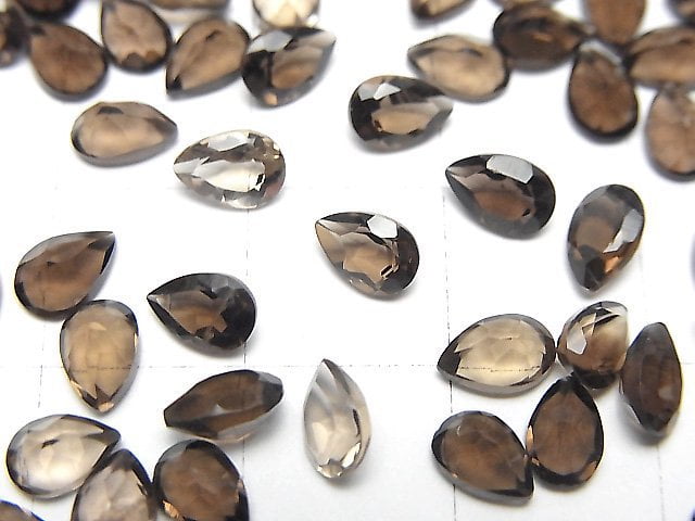 高品質茶晶 AAA 梨形刻面裸石 6x4mm 10顆