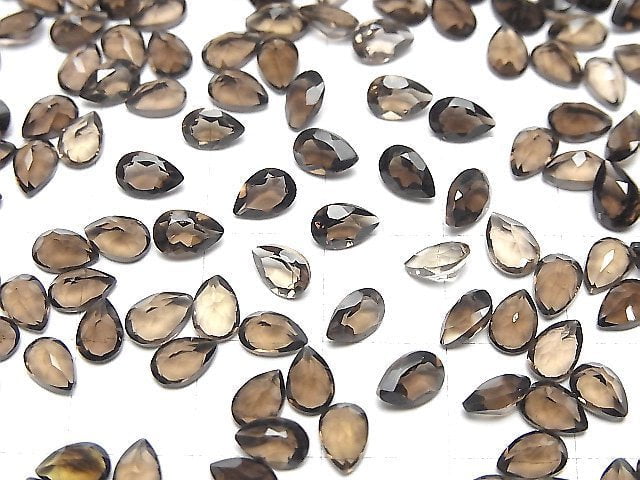 Hochwertiger Rauchquarz AAA Lose Stein Birnenform Facettiert 6x4mm 10 Stück