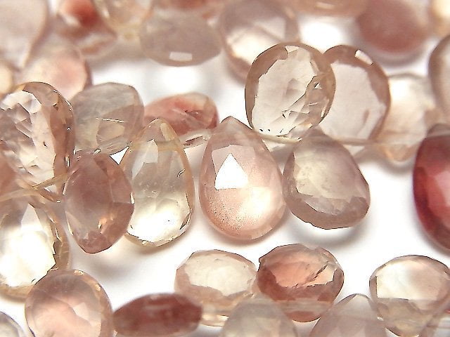 High Quality Oregon Sunstone AAA- Pear shape Faceted Briolette half or 1strand beads (aprx.6inch/16cm)