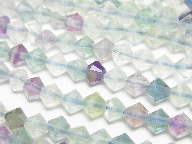 高品質!多色螢石 AA 算盤切割 5.5x5.5x5mm 1串珠子 (約14英吋/35公分)