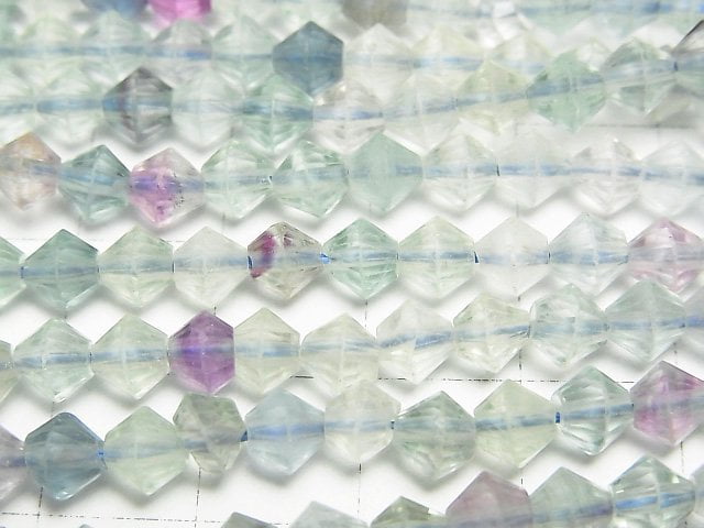 高品質!多色螢石 AA 算盤切割 5.5x5.5x5mm 1串珠子 (約14英吋/35公分)