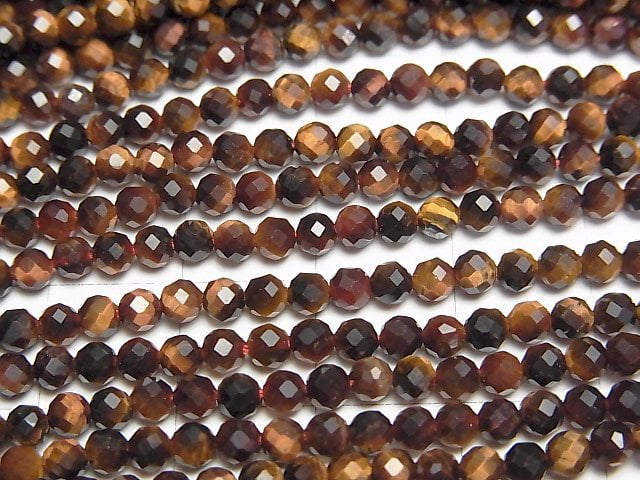 高品質!紅虎眼石 AAA- 切面圓珠 3mm 1串 (約15英吋/38公分)