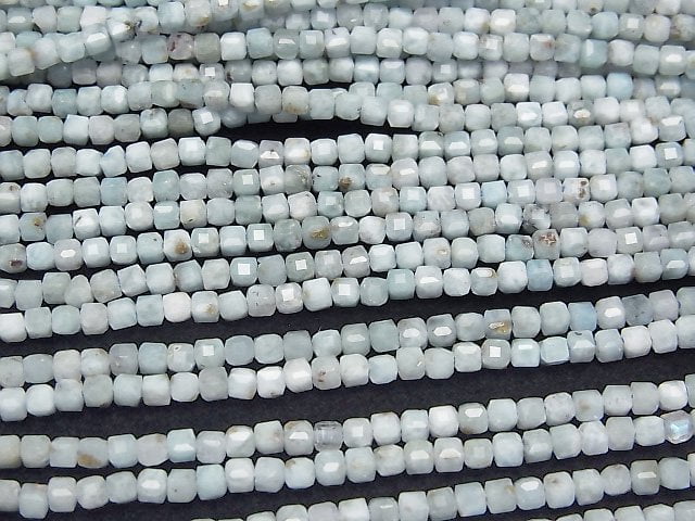 Hochwertig! Larimar Pektolith AA+ Würfelform 2.5x2.5x2.5mm Halb- oder 1strang Perlen (ca. 15 Zoll/38 cm)