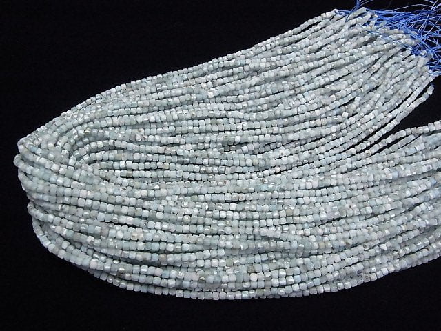 Hochwertig! Larimar Pektolith AA+ Würfelform 2.5x2.5x2.5mm Halb- oder 1strang Perlen (ca. 15 Zoll/38 cm)