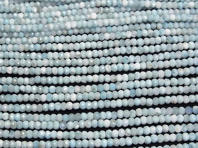 Hochwertig! Larimar Pektolith AA++ facettierte Knopf Rondelle 3x3x2mm Halb- oder 1strang Perlen (ca. 15 Zoll/38 cm)