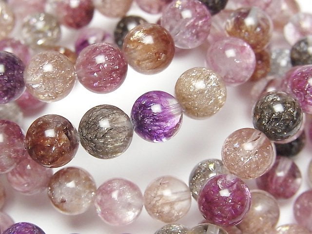 Multicolor Cracked Crystal Round 8mm-9mm Bracelet
