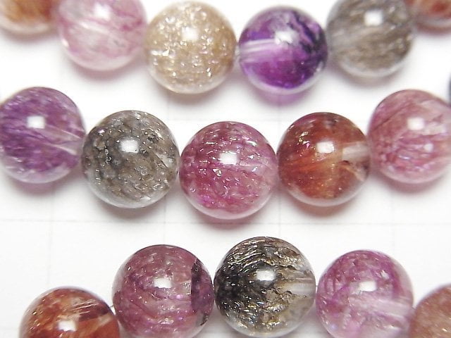 Multicolor Cracked Crystal Round 8mm-9mm Bracelet