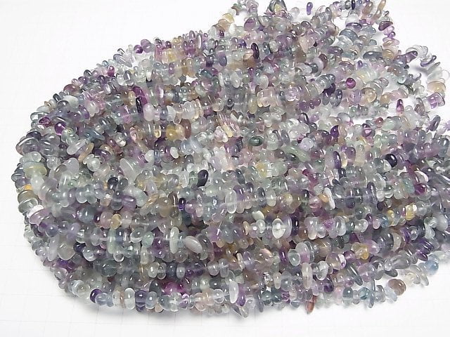 Multicolor Fluorit AAA- Chips (Kleine Nugget) 1strang Perlen (ca. 31 Zoll/78 cm)