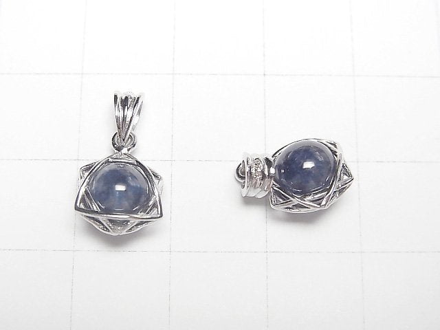 Sapphire AA++ 6mm Ball Star Pendant Silver925 1pc