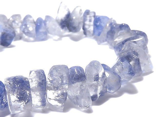 Bracelet en pépites de Dumortiérite dans le Quartz, modèle unique n° 117