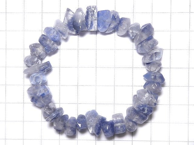 Bracelet en pépites de Dumortiérite dans le Quartz, modèle unique n° 117
