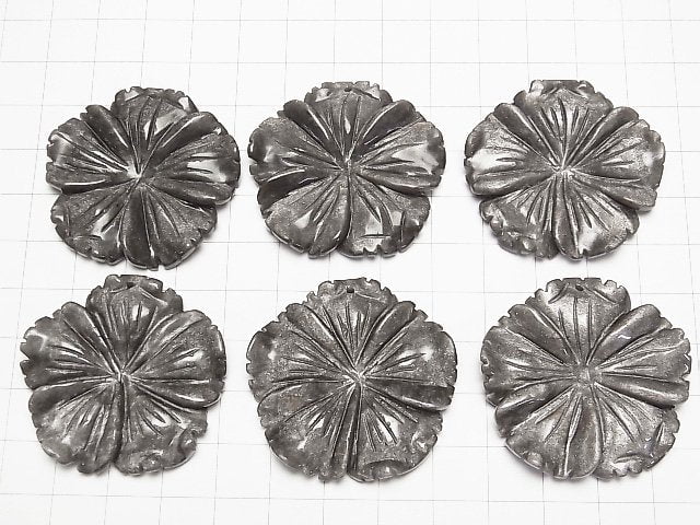 Silberner Obsidian AAA Blume 40mm 1 Stück