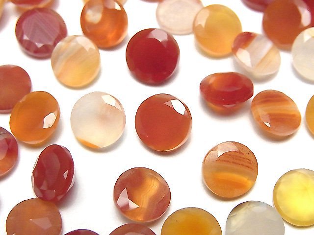 紅玉髓散珠 圓刻面 8x8mm 5顆