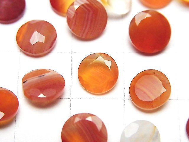 紅玉髓散珠 圓刻面 8x8mm 5顆