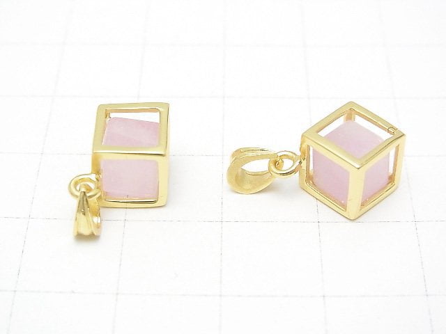 堇青石 AA++ 骰子吊墜 13x13mm 18KGP 1個