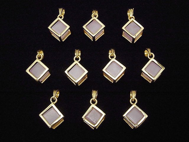Kunzit AA++ Würfelanhänger 13x13mm 18KGP 1Stk