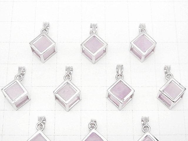 Kunzit AA++ Würfelanhänger 13x13mm Silber925 1Stk