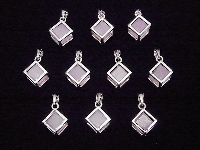 Kunzit AA++ Würfelanhänger 13x13mm Silber925 1Stk