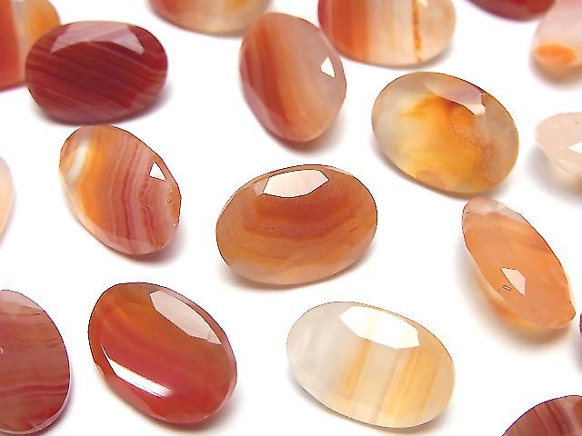 紅玉髓刻面橢圓形裸石 14x10mm 3顆